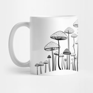 Poisonous wild Mushrooms one line art Mug